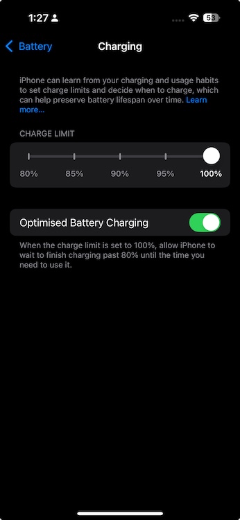 iOS 18 battery charging limit