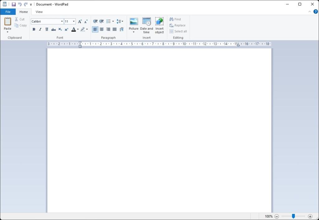 wordpad running on latest windows 11