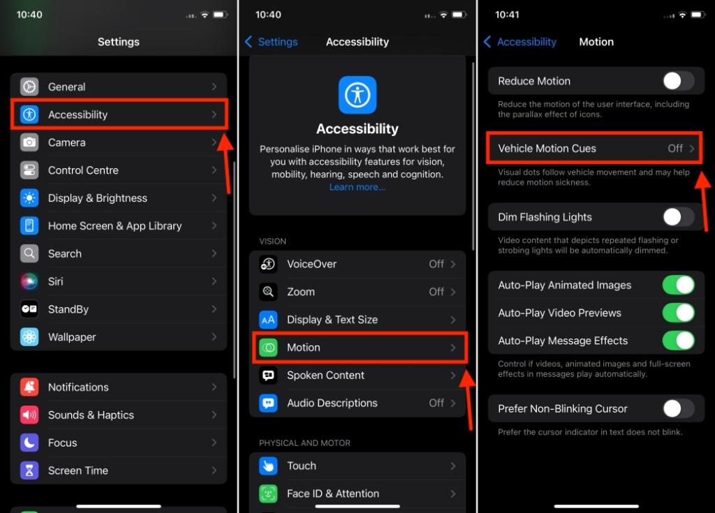 Accessibility Settings on iPhone