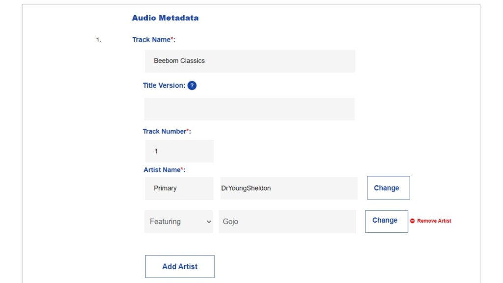 Add Album Metadata to upload music on Spotify