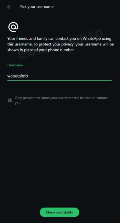 Usernames in WhatsApp Web