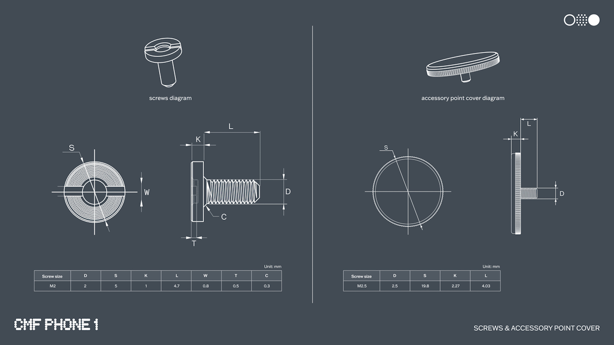 CMF Phone 1 screw and accessory point render