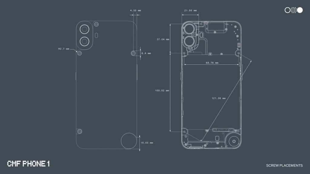 CMF Phone 1 screw placements render