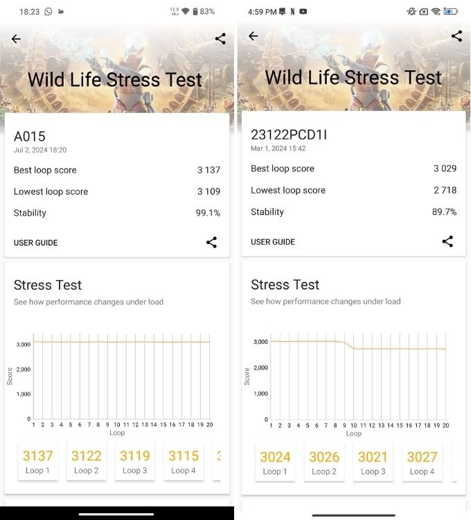 CMF Phone 1 vs POCO X6 Wild Life Stress Test