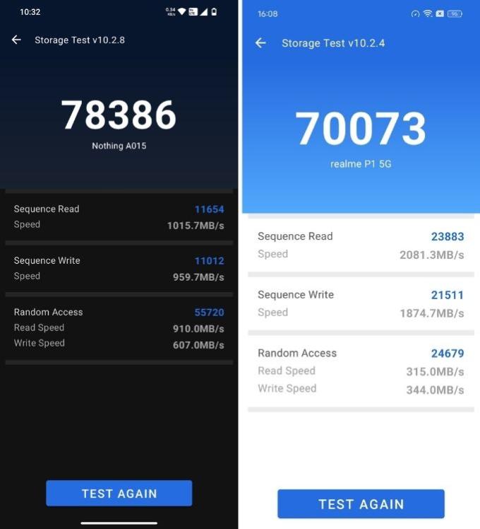 CMF Phone 1 vs Realme P1 AnTuTu Storage