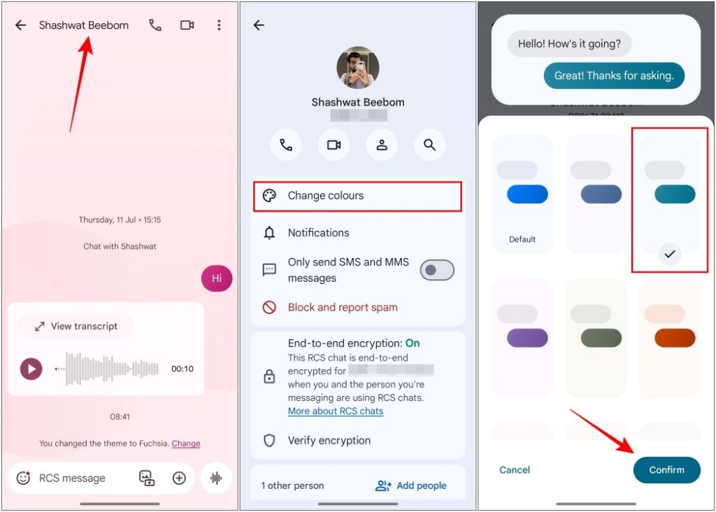 Change Chat Bubbles in Google Messages