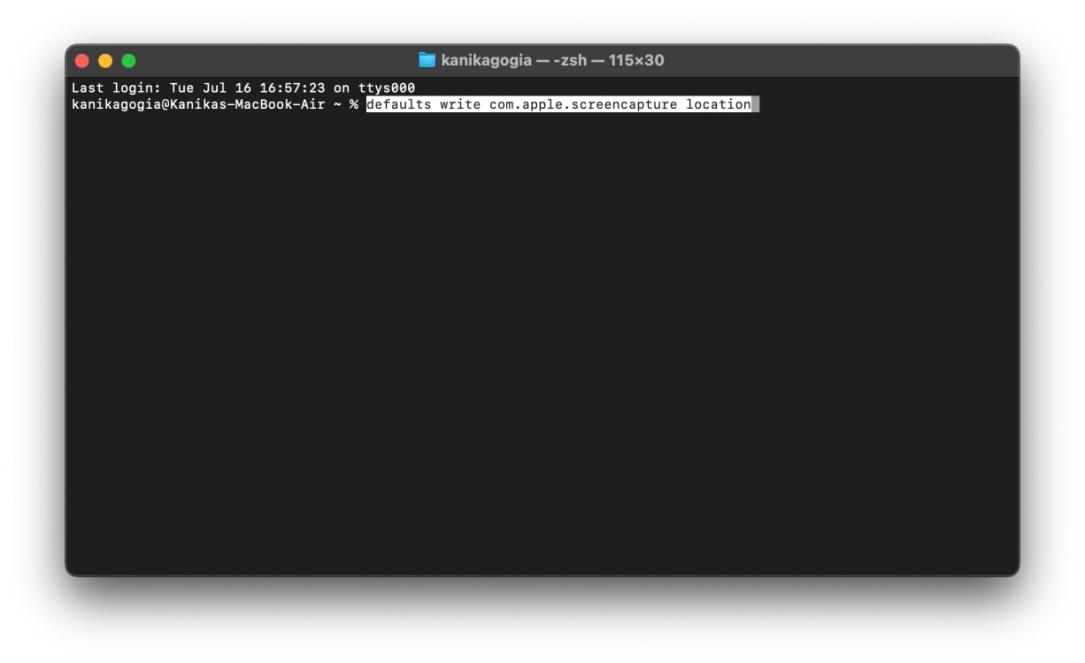 Change screenshot location on Mac