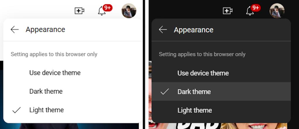 Changing YouTube on Web from Light Theme to Dark Theme
