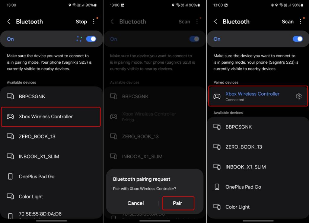 Connecting Xbox controller to phone