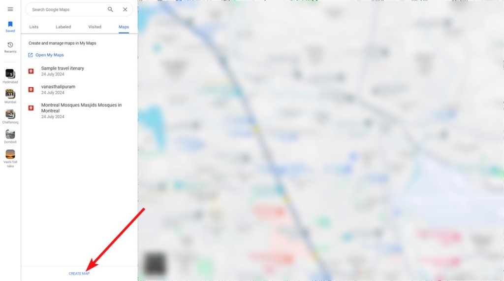 Create a map on Google Maps for your trip