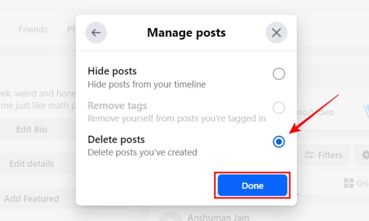 Delete Bulk Posts Facebook