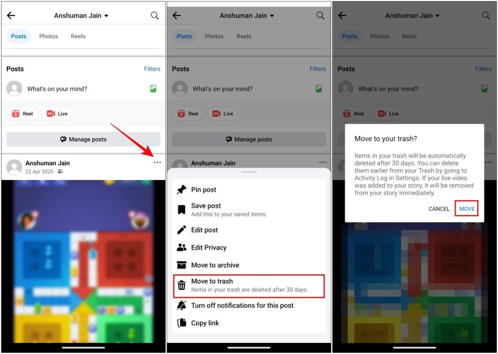 how to delete facebook picture post