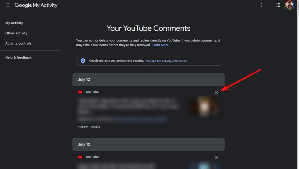 How to Check and Delete YouTube Comment History