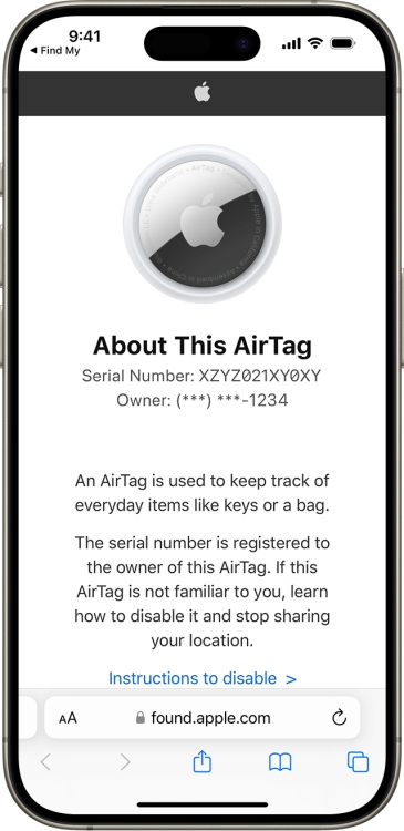 Disable AirTag