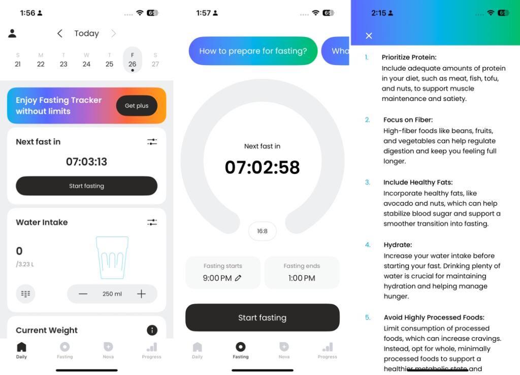 Fasting Tracker App UI