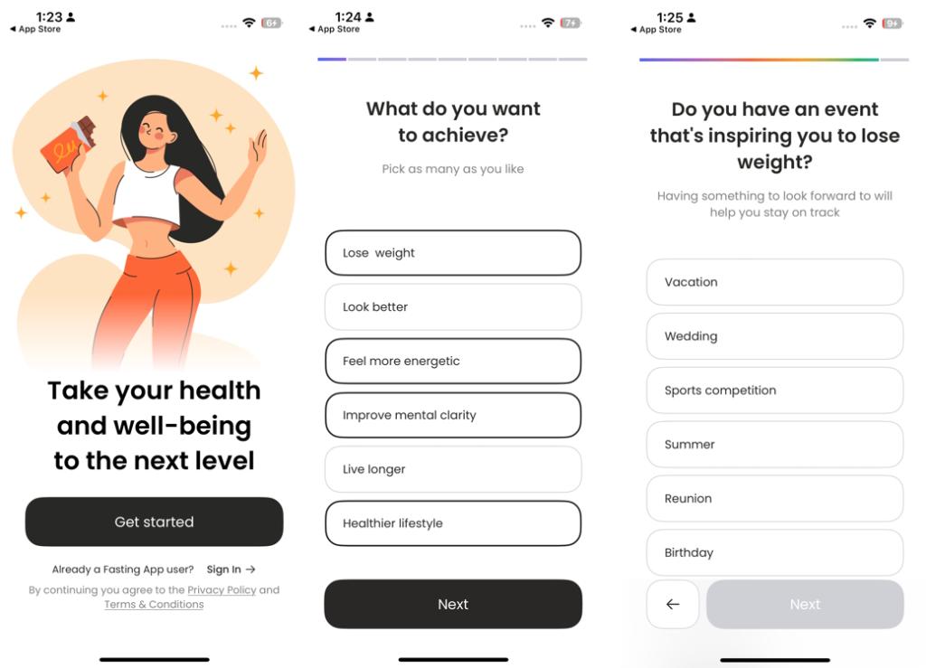Fasting Tracker setup process