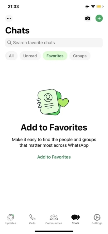 Chat filter favorites - new WhatsApp Features July