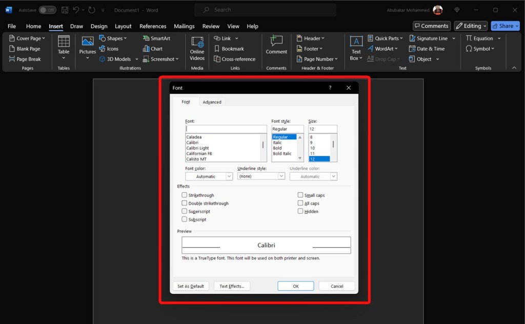 How to Change Default Font Style in Microsoft Word