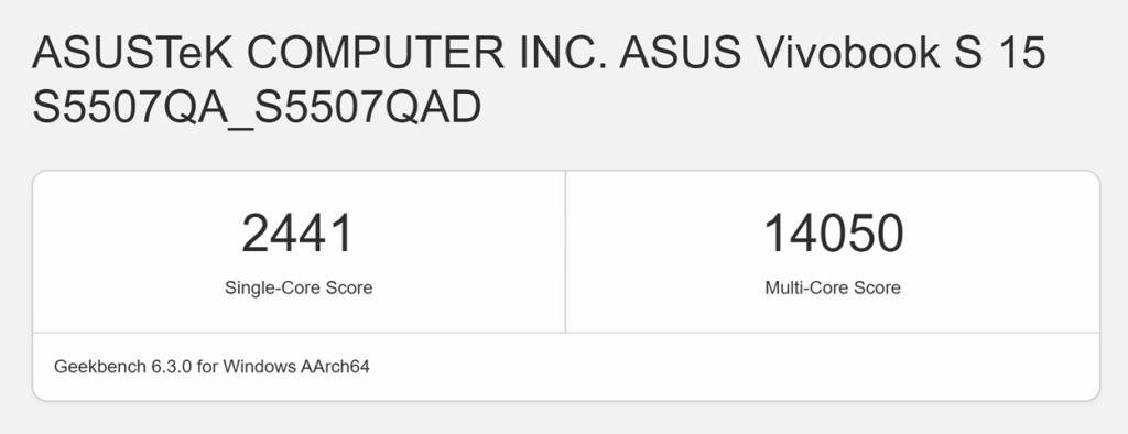 GeekBench 6 snapdragon x elite