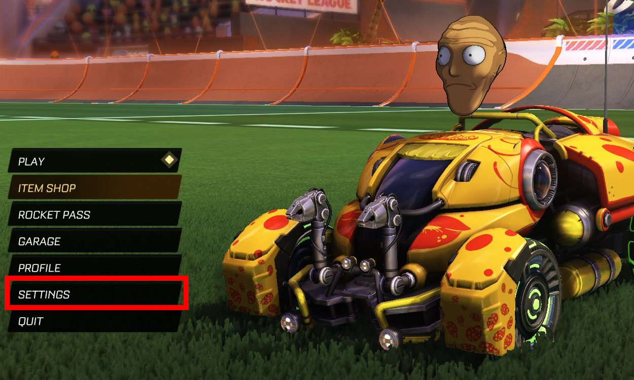 Go to the settings of Rocket League