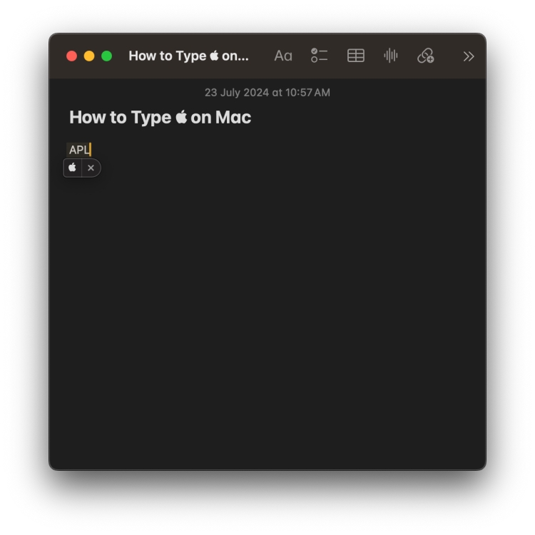 How to Type Apple Logo on Mac