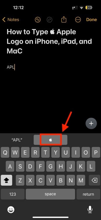 How to Type Apple Logo on iPhone