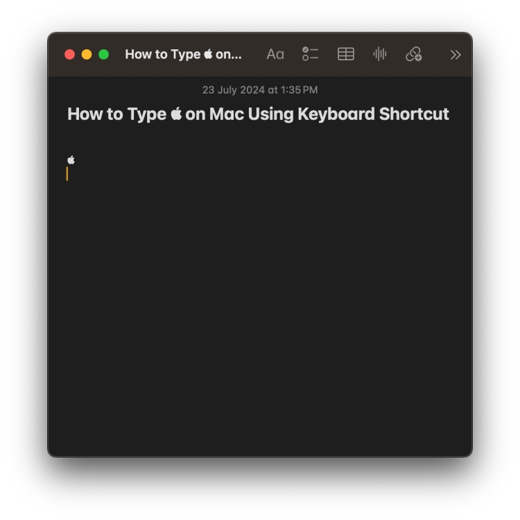 Keyboard Shortcut to Type Apple Logo on Mac