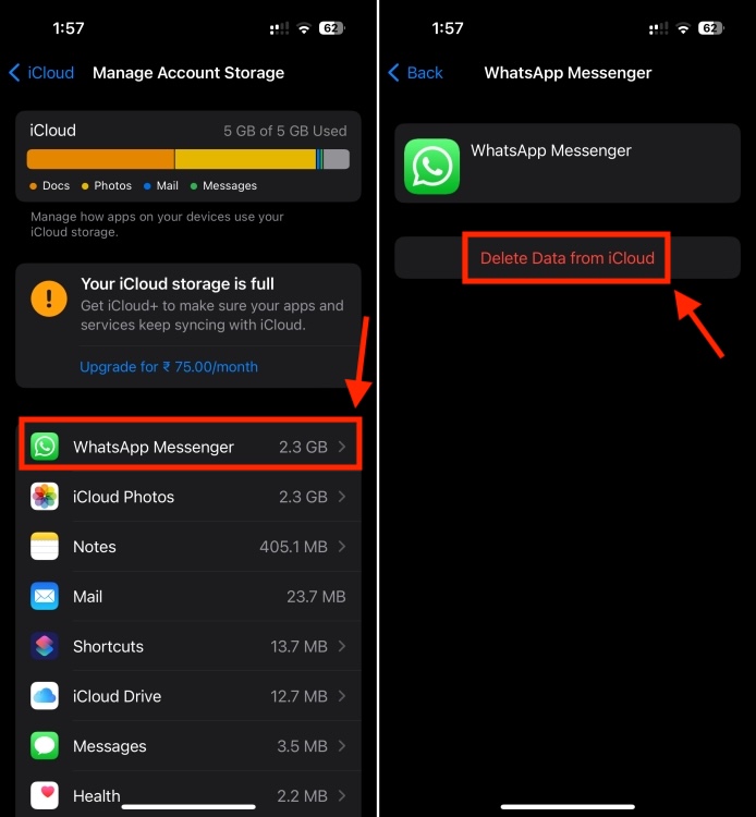 Manage Account Storage on iPhone