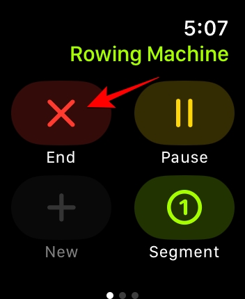 Manually Stop your Workouts by tapping on End