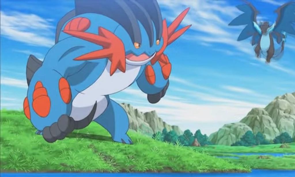 Mega Swampert as seen in the anime