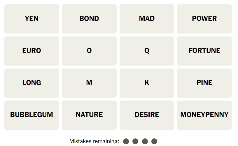 NYT Connections July 5 Grid