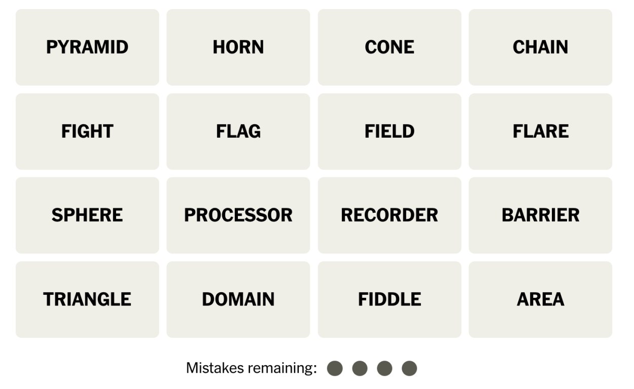 NYT connections july 22 grid