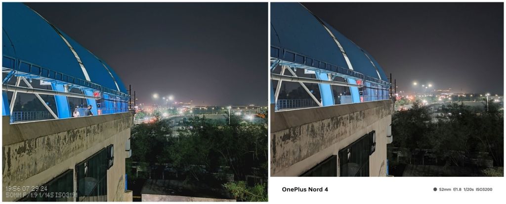 Nothing Phone 2a Plus vs OnePlus Nord 4 Nighttime 2
