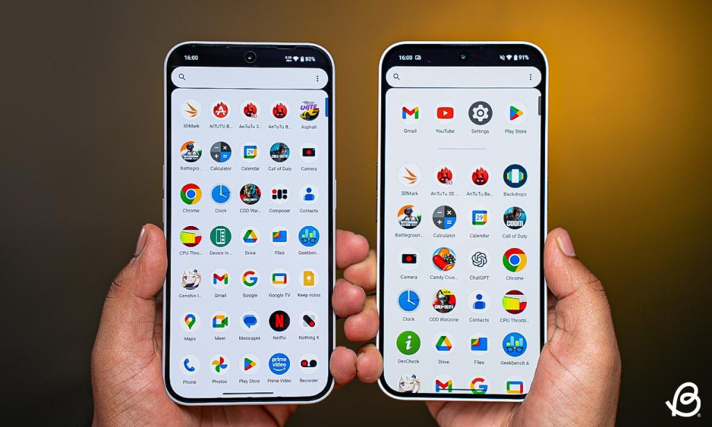 Nothing Phone 2a Plus vs Phone 2a UI icons