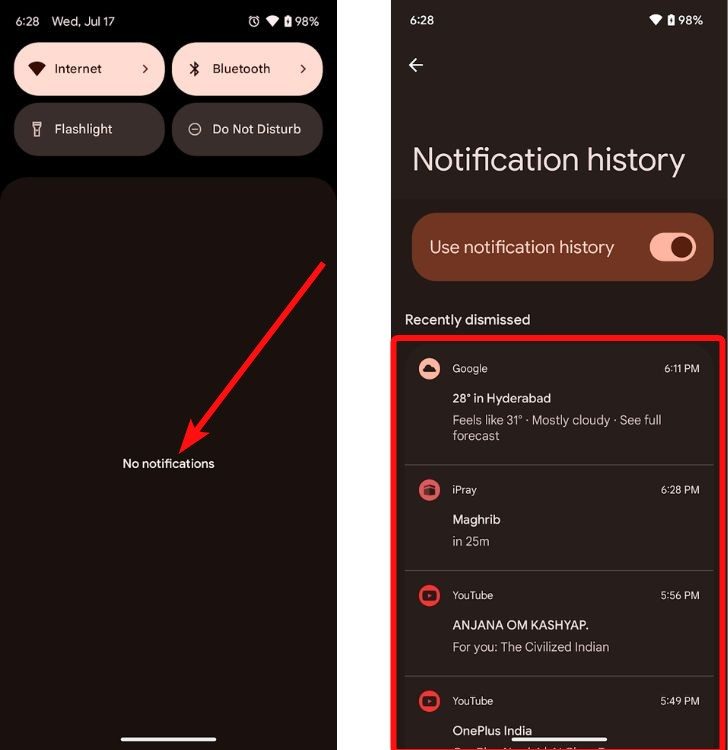 How to Check Notification History on Android