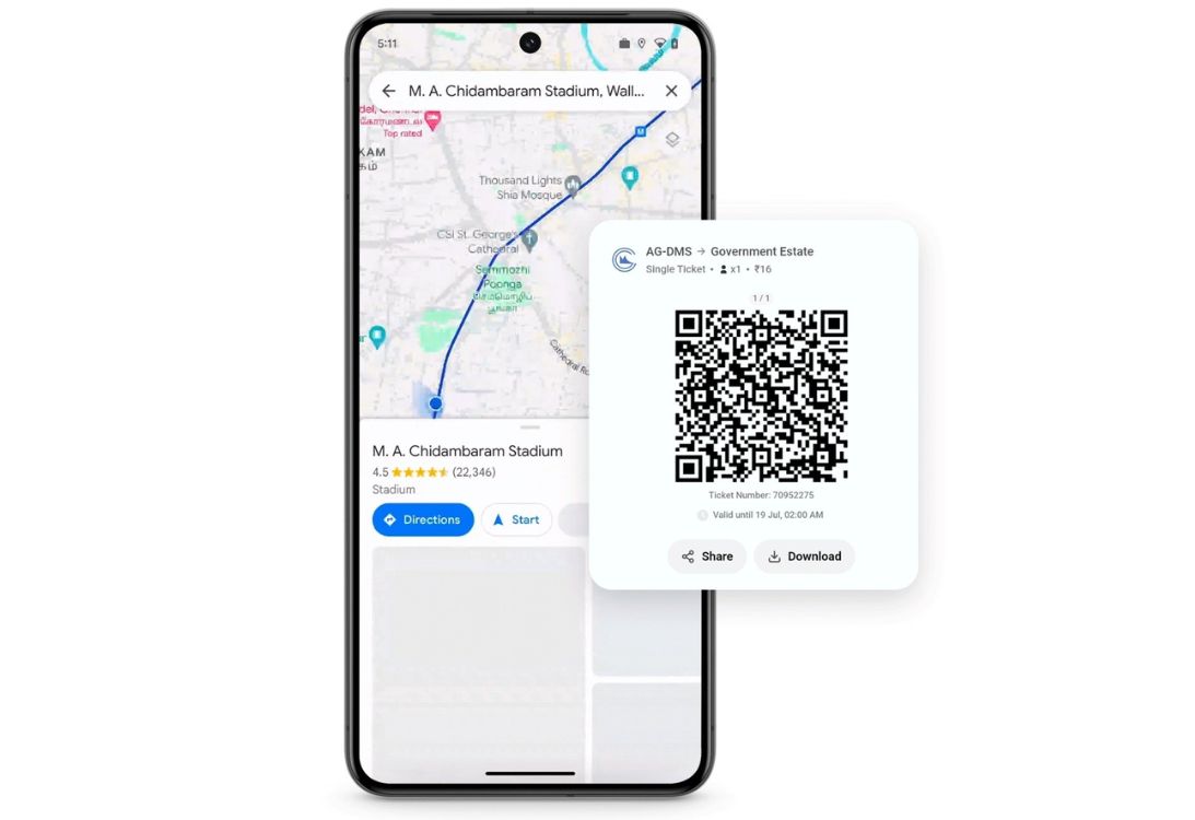 ONDC Tickets from Maps