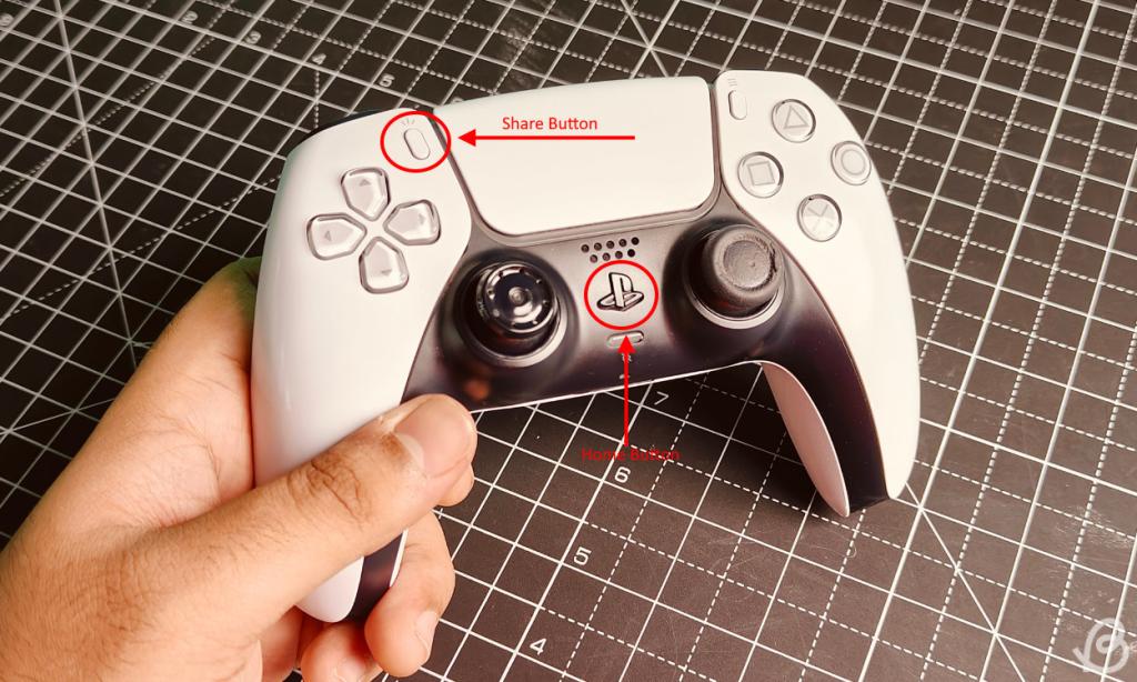PS5 Controller Share and Power Buttons