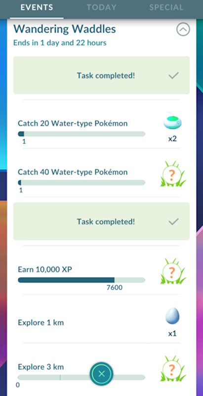 Pokemon GO Aquatic Paradise timed event