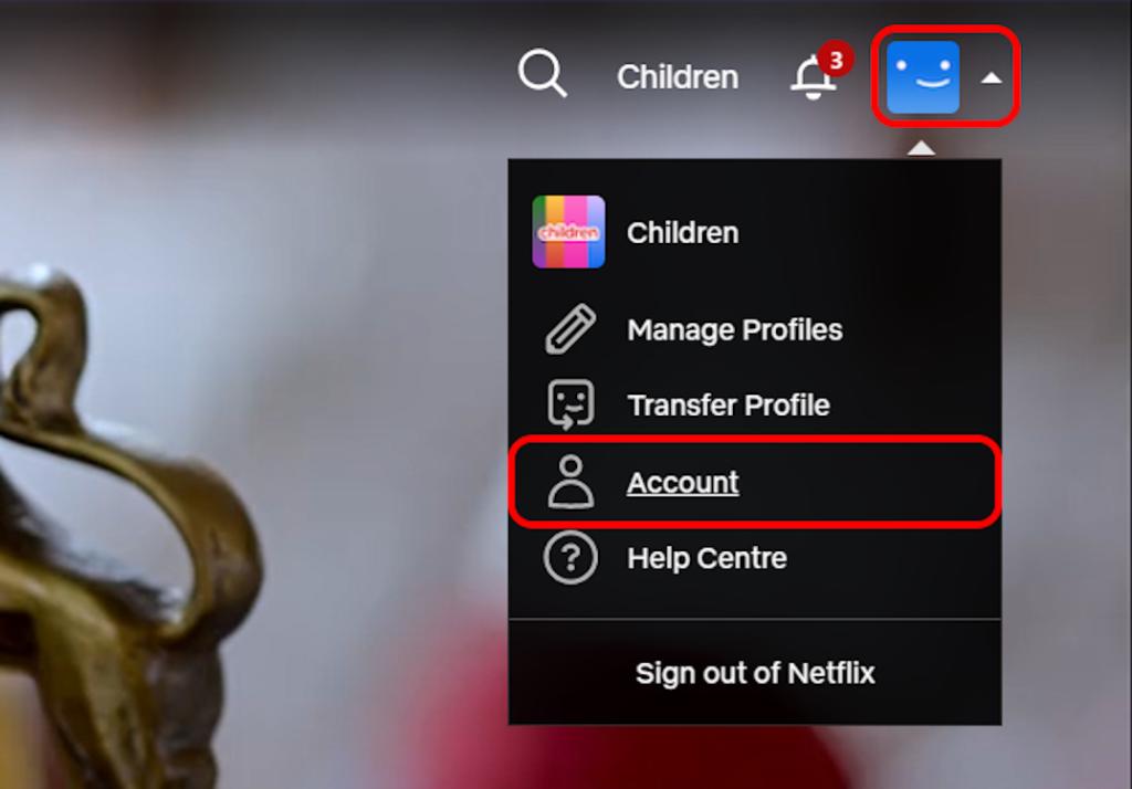 Profile Icon on Netflix Web