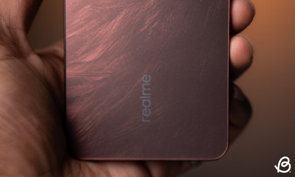 Realme P1 back panel texture zoom in