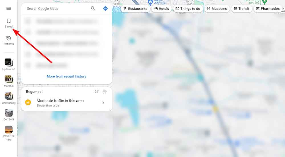 Google Maps Saved Places bookmark icon