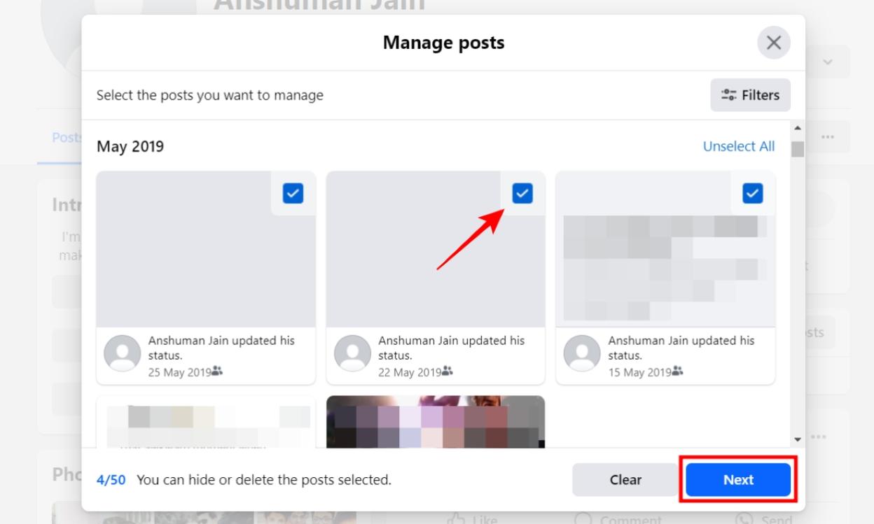 Select Posts to Delete