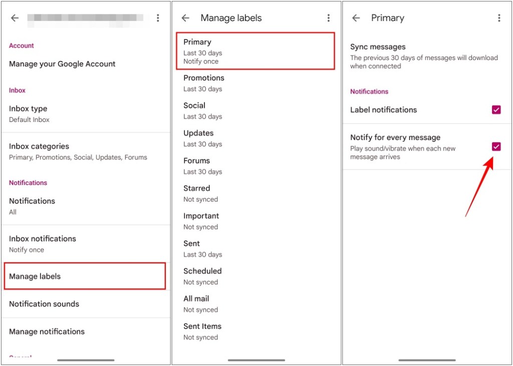 Set Up Label Notifications