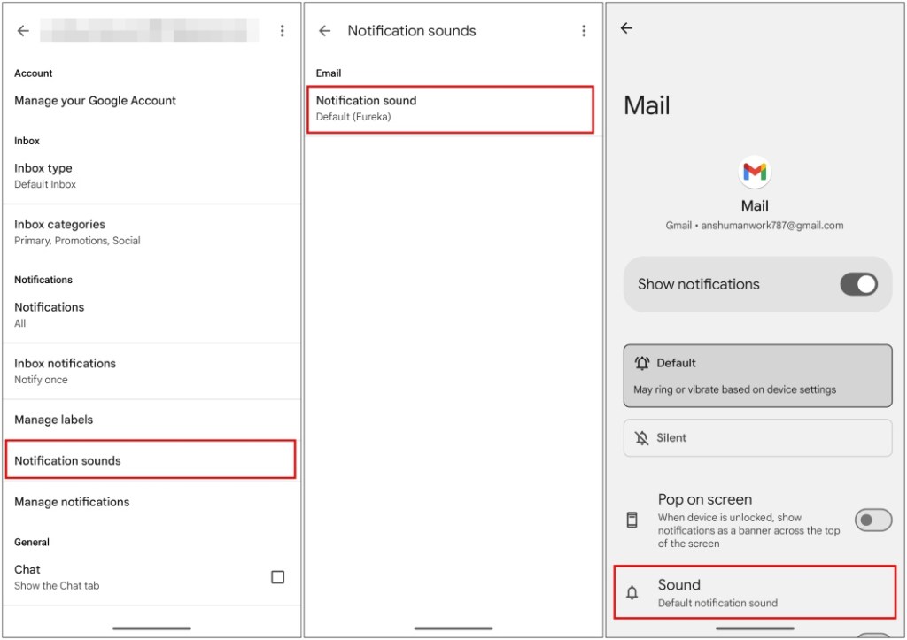 Setup Gmail Notification Sound