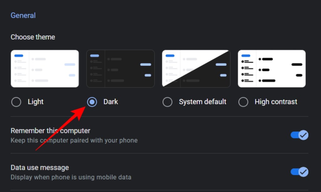 Turn On Dark Mode Google Messages for Web