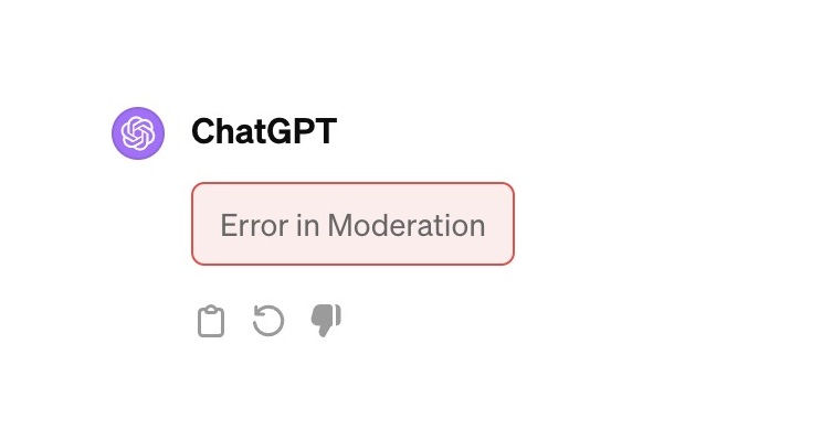 chatgpt error in moderation