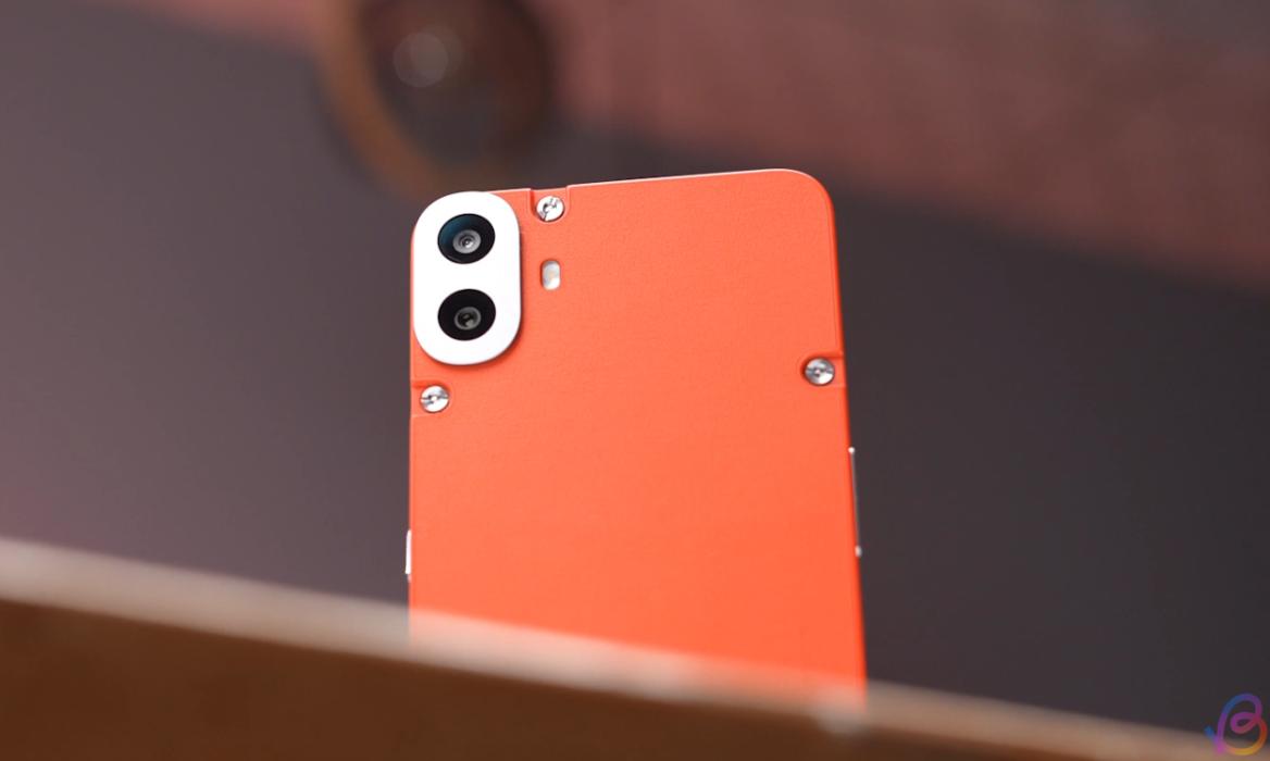 view of CMF Phone 1 orange back panel