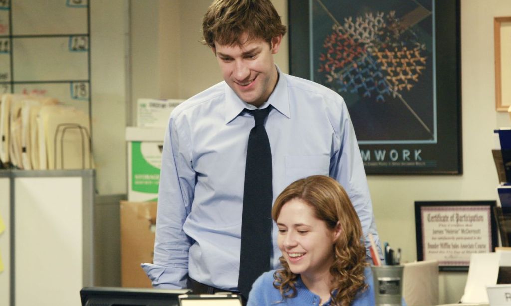 Jim Halpert and Pam Beesly from The Office - best sitcoms of all time