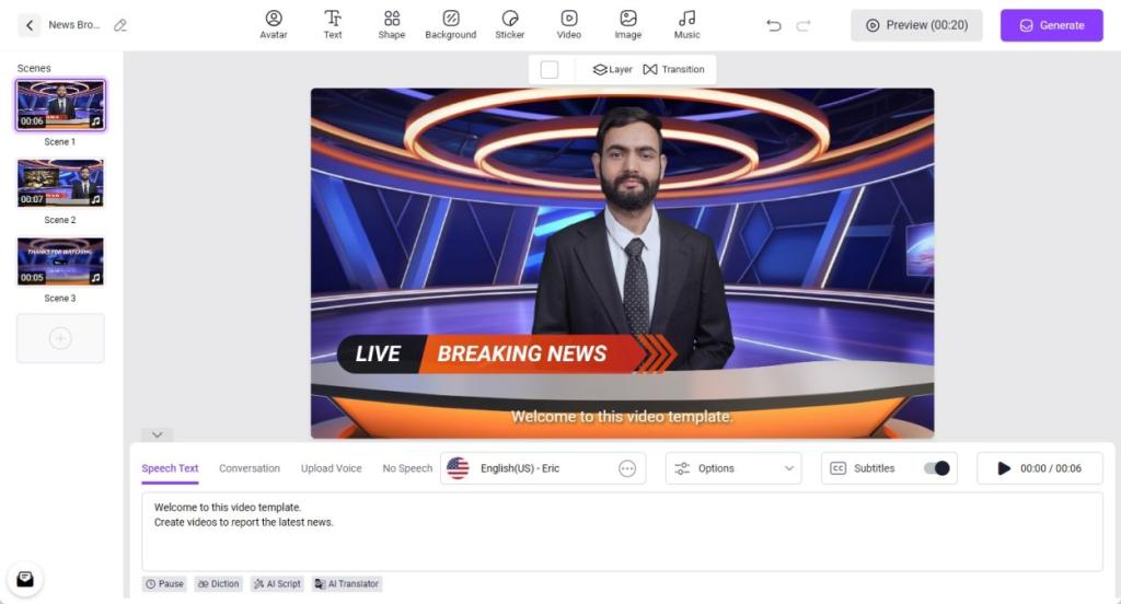 vidnoz ai create video from text