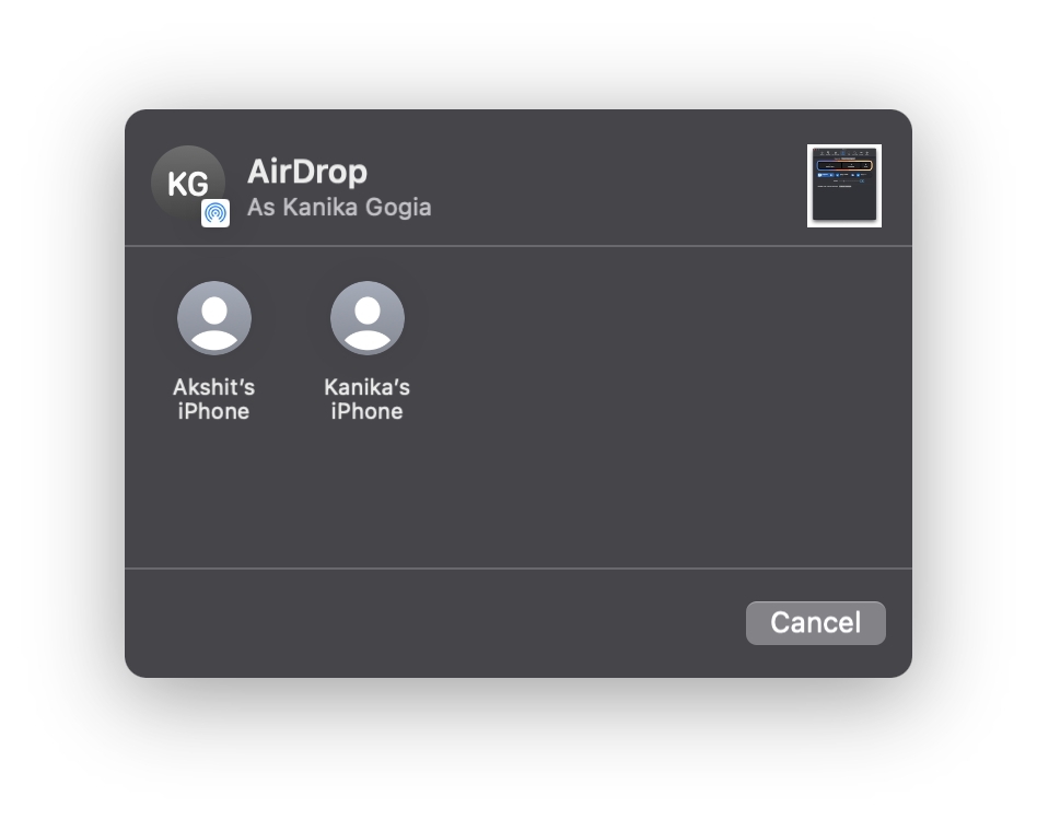 AirDrop using NotchNook app